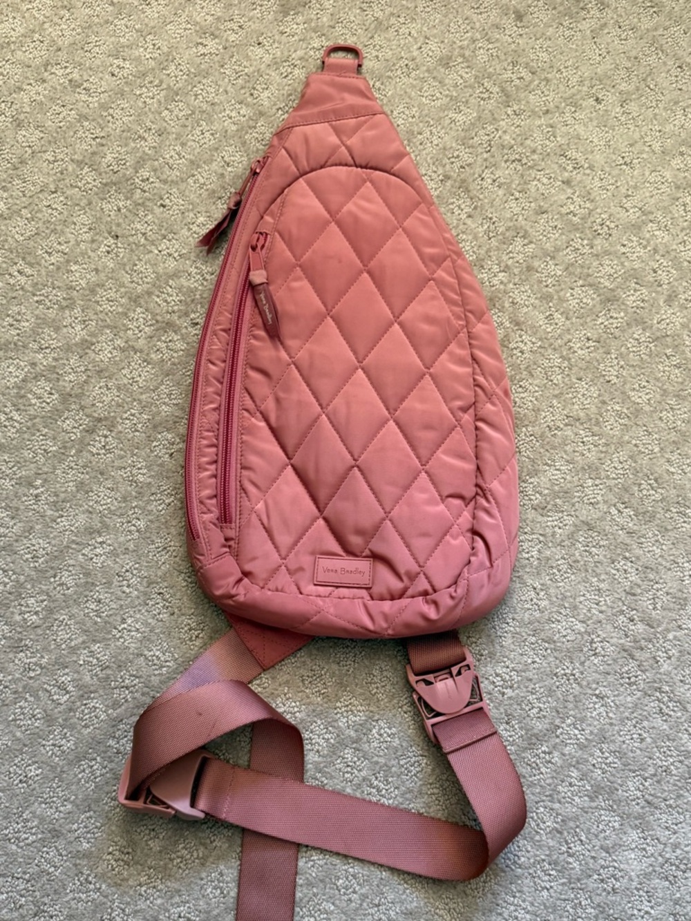 Vera Bradley Essential Sling Backpack in Dusty Rose Quilted Crossbody Sling Baga